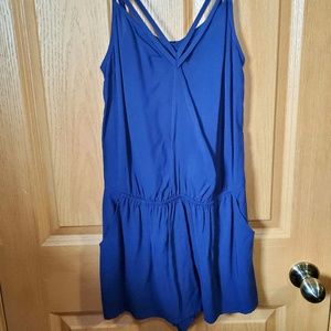 • EXPRESS •  Blue Romper with Pockets •